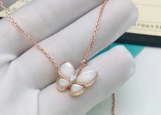 Freundin-Geschenk stilvoller personifizierter Diamond Jewelry Van Cleef Butterfly Necklace