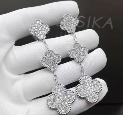 3 Gold Diamond Earrings For Girlfriend der Motiv-klassisches Weinlese-18K