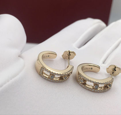 Volles stilvolles 18K Gold Diamond Elegants Diamond Earrings Yellow Gold