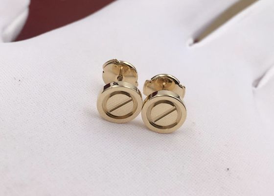 Unbedeutendes handgemachtes keine Goldbolzen-Ohrringe des Diamant-18k für Geburtstags-Geschenk