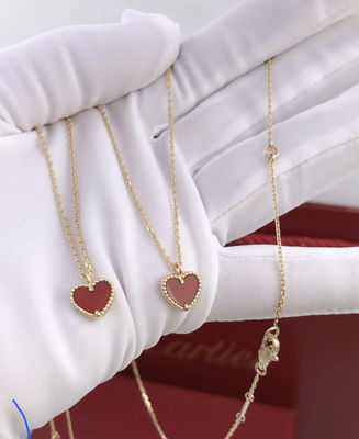 Junge Damen-Geschenk-Herz formte Halskette des Gold18k mit Karneol