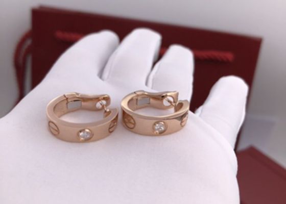 Schönes luxuriöses Gold Diamond Earrings Rose Gold B8022900 18K