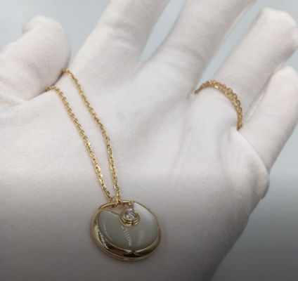 Weißer Perlmutt-Goldschmuck Xs-Modus Amulette De Cartier Necklaces 18K