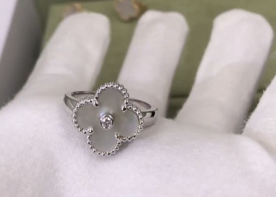 Romantisch GEGEN Karat-Weißgold-Verpflichtung Ring For Bride des Diamant-18